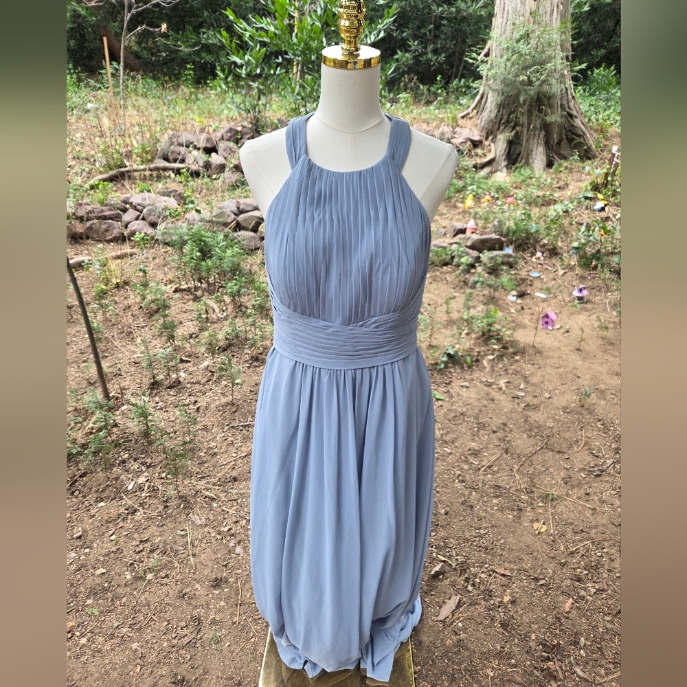 Azazie Blue‎ Halter Maxi Gown - Bridesmaid Dress For Wedding
